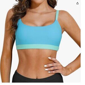 Women's Blue and Green Sports Bra